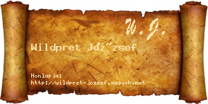 Wildpret József névjegykártya